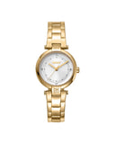 DKNY Essential Mini dameklokke i gullfarget stål (28mm)