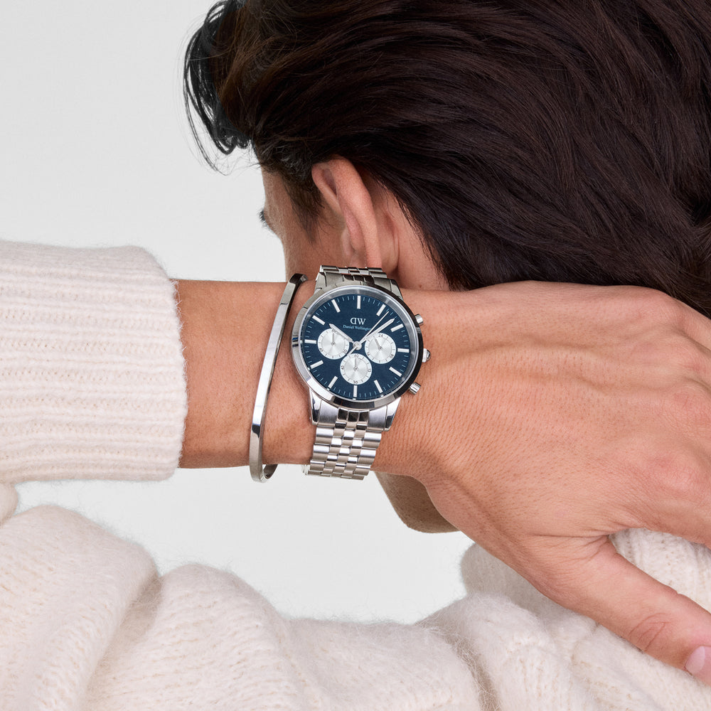 Iconic Chronograph Arch 5-Link Arctic Panda Stål 42mm