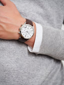 Gant Prestige 206 Chrono herreklokke med brun rem (43mm)