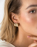 Mockberg Treasure Hoops øreringer i gullfarget stål (medium)