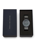 DW Classic Piano herreklokke i sortfarget stål (40mm)
