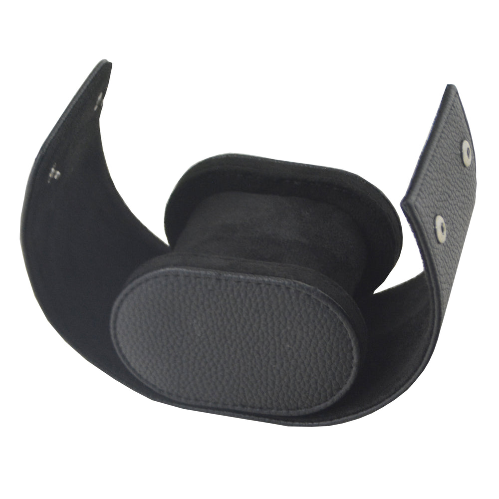 Klokkeboks til reise i sort PU-skinn (1 klokke)