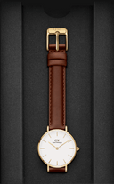 DW Classic Petite St.Mawes dameklokke med brun rem (28mm)
