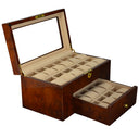 Klokkeboks MDF, glossy trebrun (35x21x17cm)