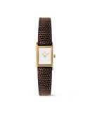 DW Bound Mini dameklokke med brun rem (17x25,9mm)