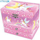Smykkeskrin Unicorn barn rosa med to skuffer