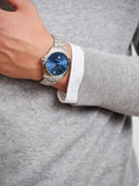 Gant Prestige 316 herreklokke i stål med blå skive (41mm)