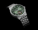 RW Freelancer Automatic Open Heart herreklokke i stål med grønn skive (42mm)