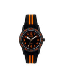 Club Sport sort og orange barneklokke (31mm)