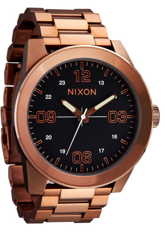 Corporal Mens Mørk brun stål / Sort 48mm