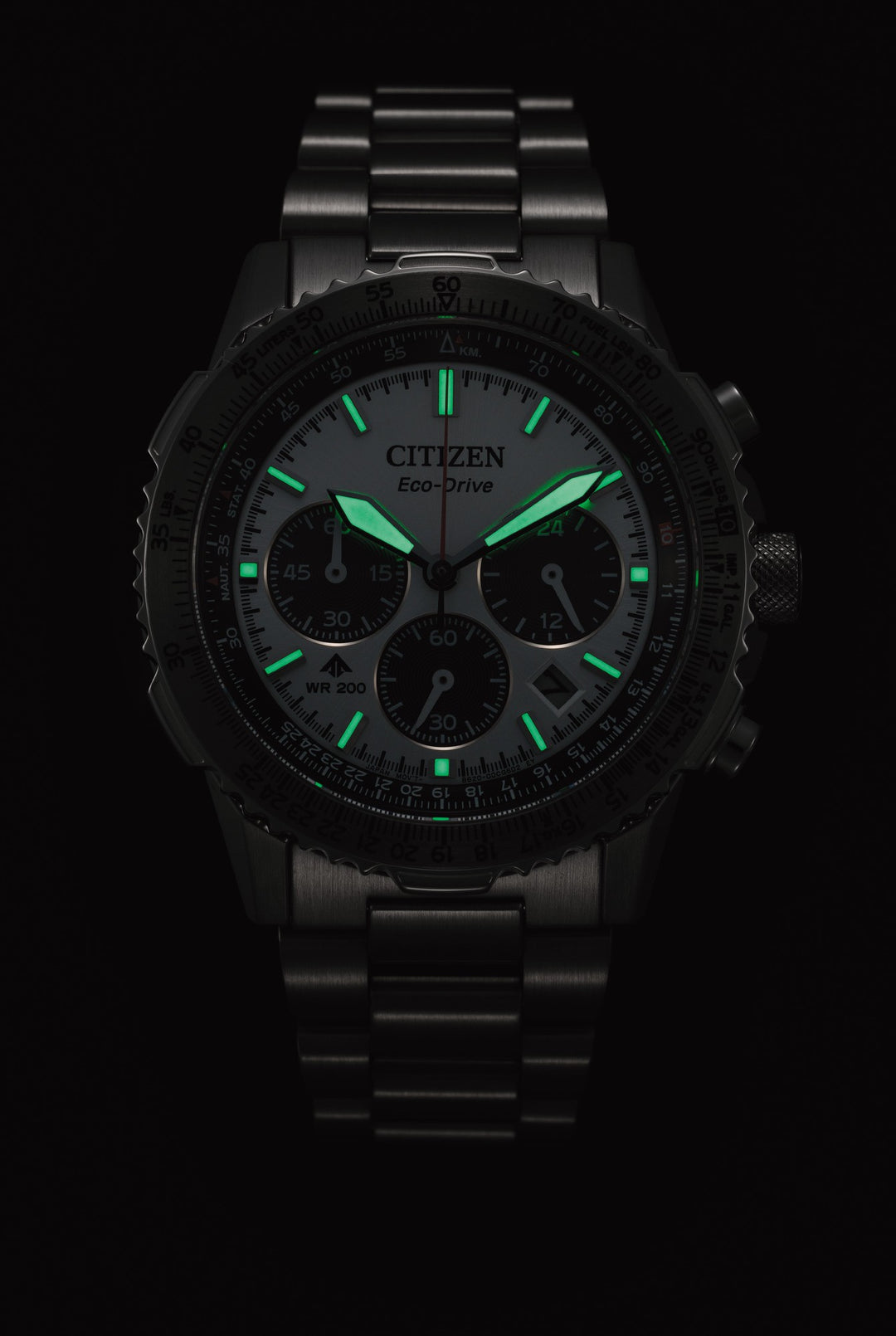 Sky Eco-Drive Chrono Stål / Sølv 40mm