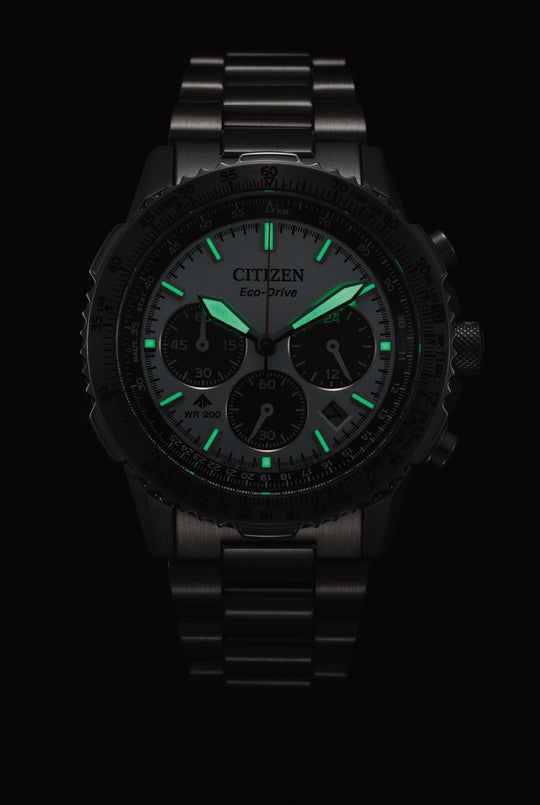 Sky Eco-Drive Chrono Stål / Sølv 40mm