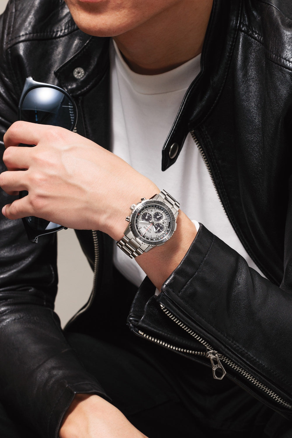Sky Eco-Drive Chrono Stål / Sølv 40mm