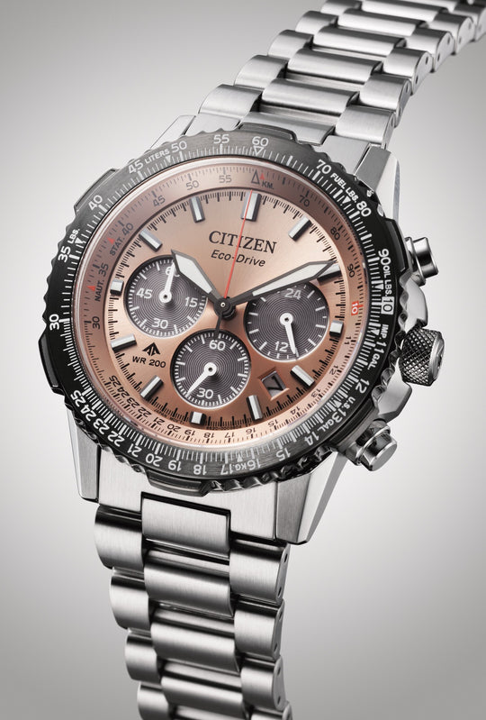Promaster Sky Eco-Drive Chrono Stål / Fersken 40mm