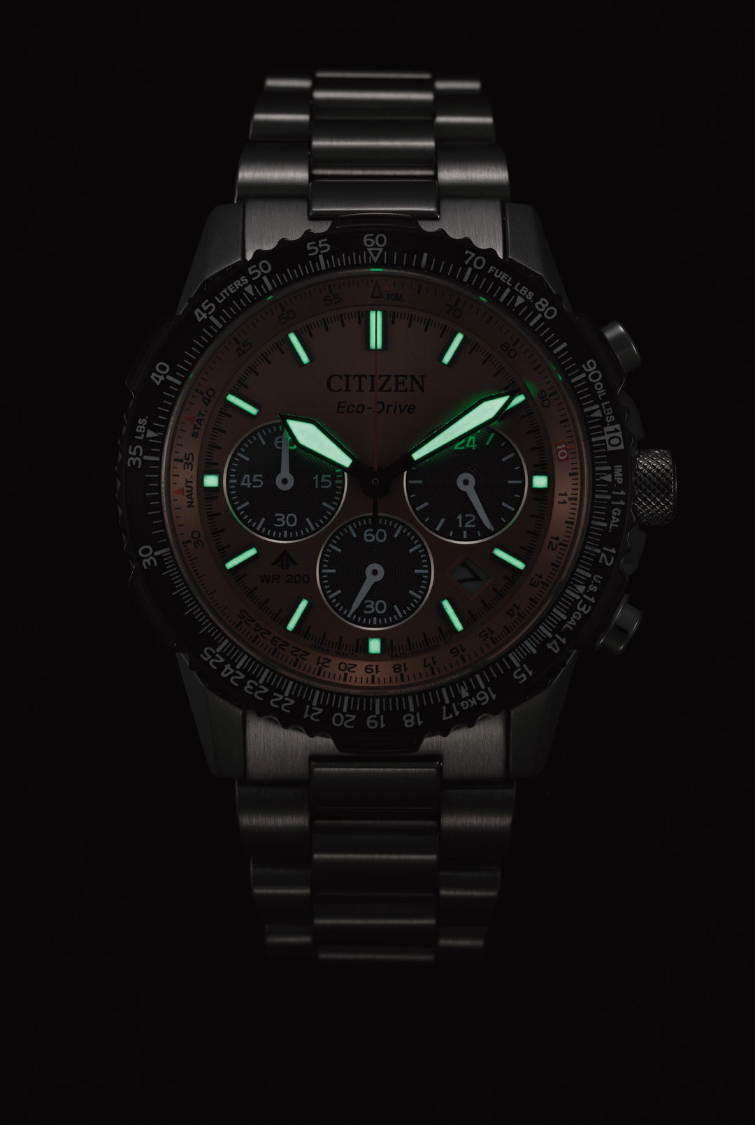 Promaster Sky Eco-Drive Chrono Stål / Fersken 40mm