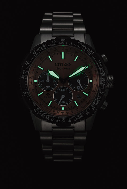Promaster Sky Eco-Drive Chrono Stål / Fersken 40mm
