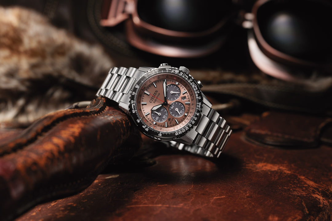Promaster Sky Eco-Drive Chrono Stål / Fersken 40mm