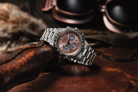 Promaster Sky Eco-Drive Chrono Stål / Fersken 40mm