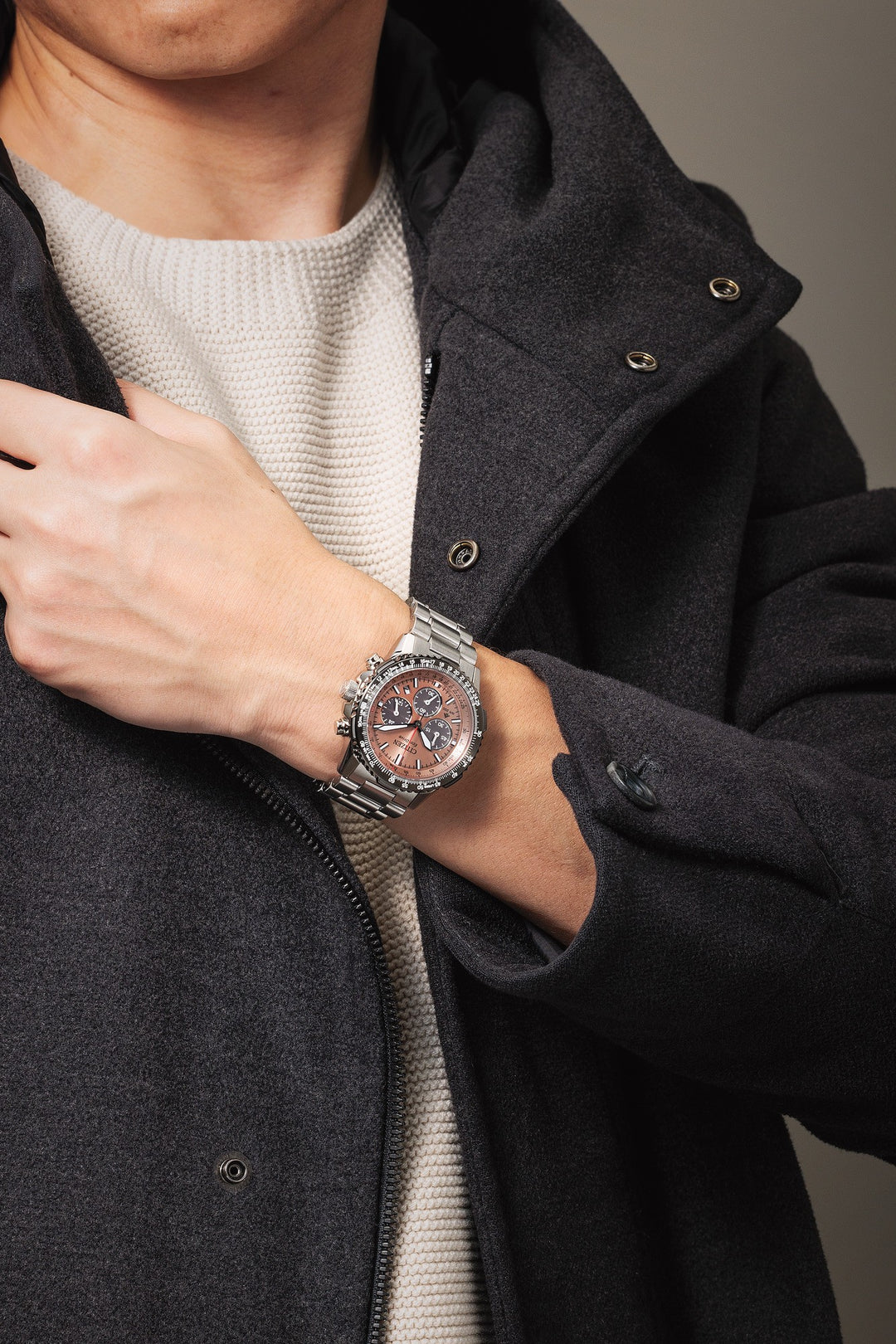 Promaster Sky Eco-Drive Chrono Stål / Fersken 40mm