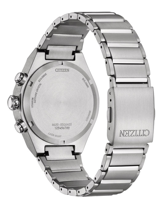 Super-Titanium Zenshin Senkei Eco-Drive Sølvfarget / Blå 41mm
