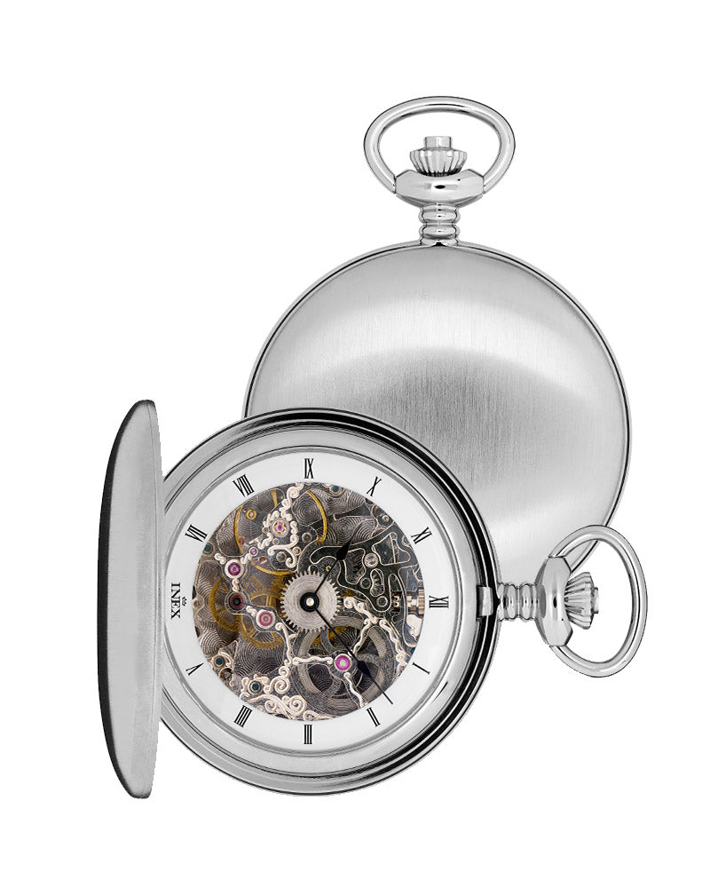 Inex Lommeur Mekanisk Sølvplett / Hvit 54mm