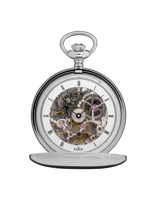 Inex Lommeur Mekanisk Sølvplett / Hvit 54mm
