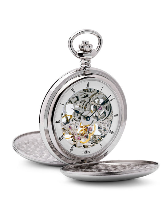 Inex Lommeur Mekanisk Sølvplett / Hvit 54mm