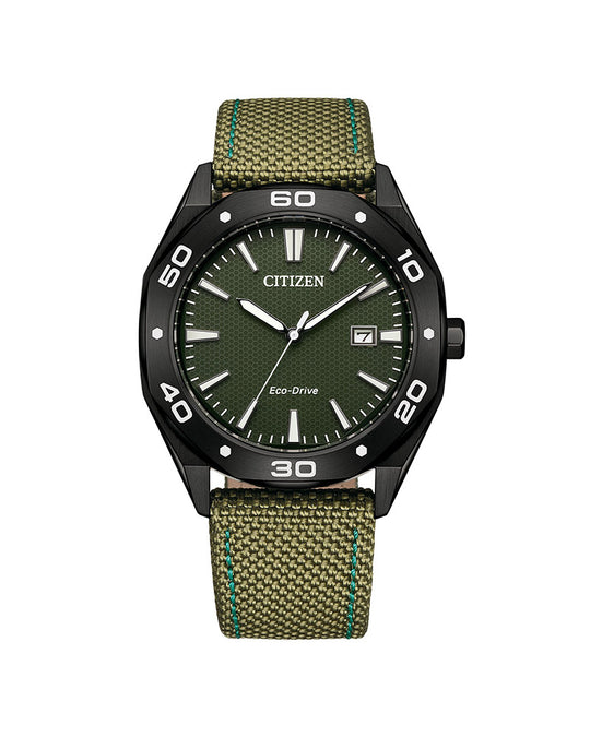 Eco-Drive Mens Sort / Grønn 41mm
