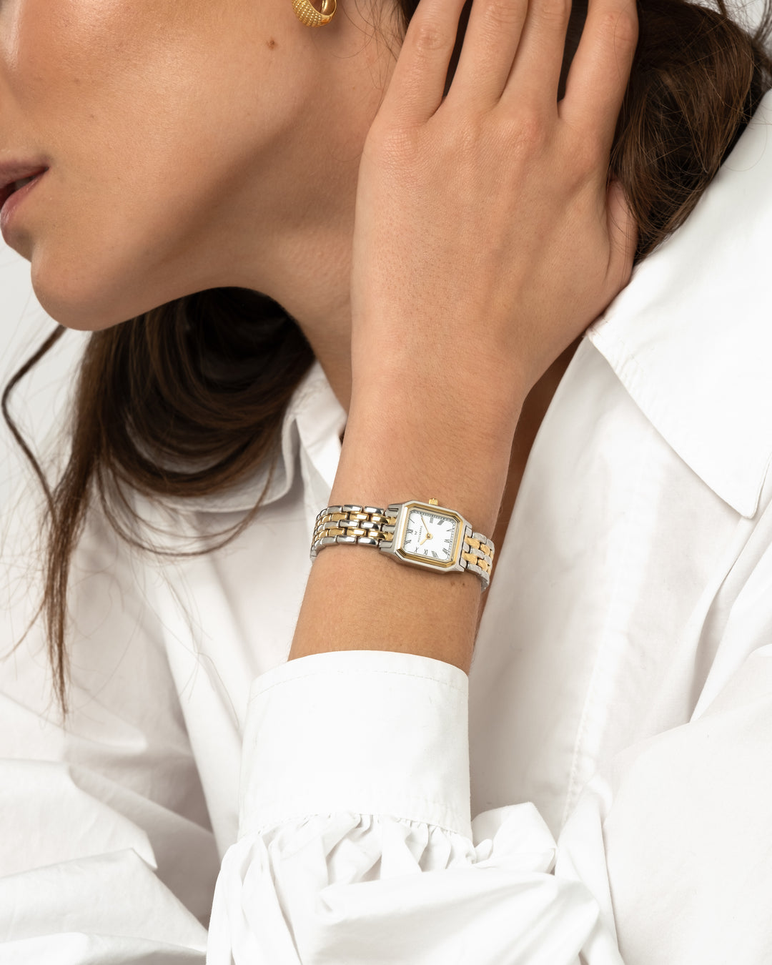 Classic Square Tofarget / Hvit 18x19mm