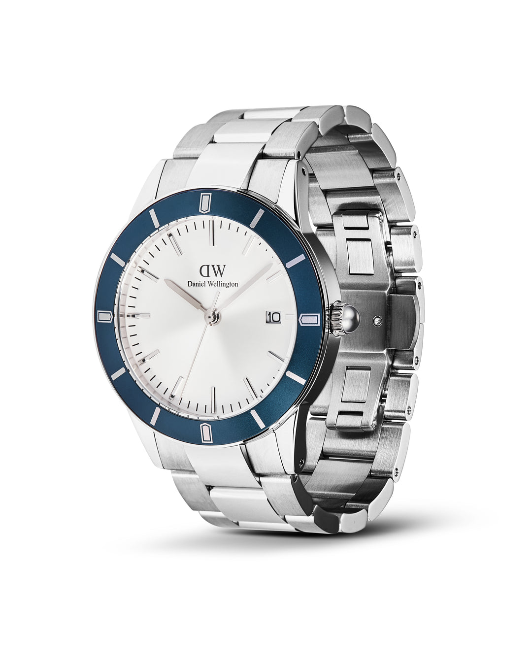 Iconic Paradigma Link Stål / Hvit, Blå Bezel 40mm