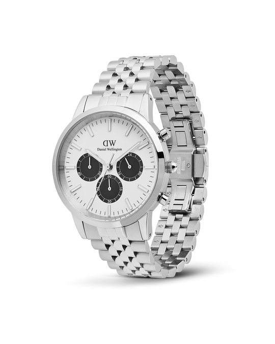 Iconic Chronograph Arch 5-Link Off-White Panda Stål 42mm