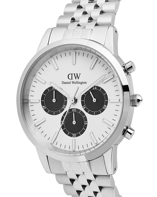 Iconic Chronograph Arch 5-Link Off-White Panda Stål 42mm