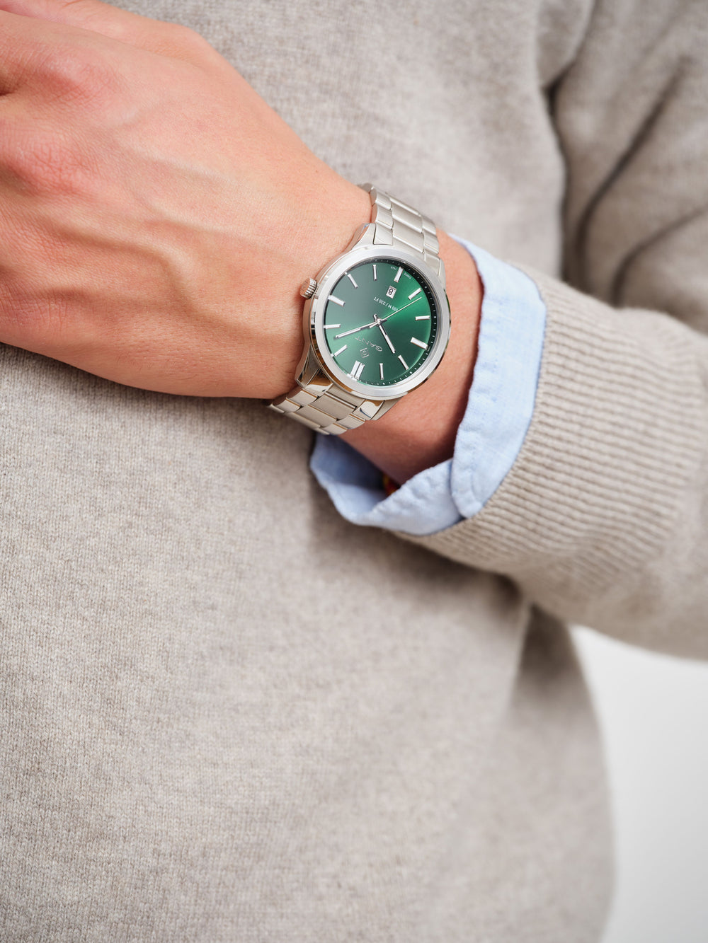 Bridgeton Herre Stål / Grønn 43mm