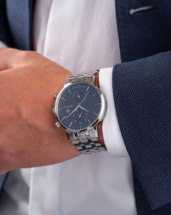 Park Hill Day-Date Gent Stål / Blå 43,5mm