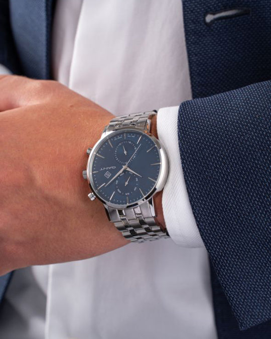 Park Hill Day-Date Gent Stål / Blå 43,5mm