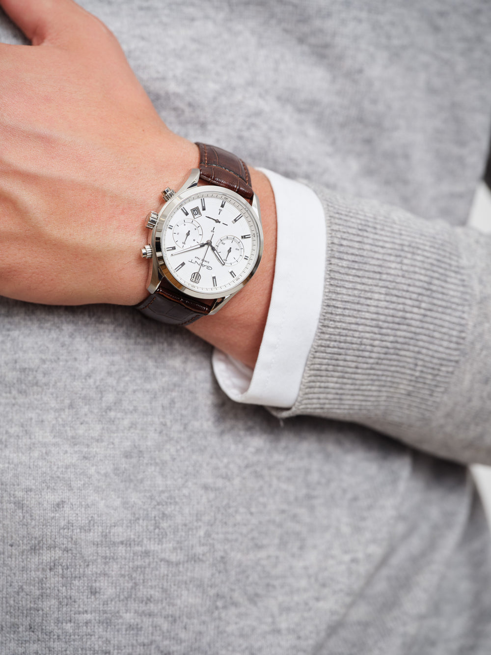 Prestige 206 Brun rem / Hvit 43mm