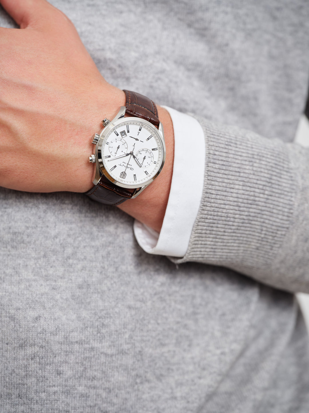 Prestige 206 Brun rem / Hvit 43mm