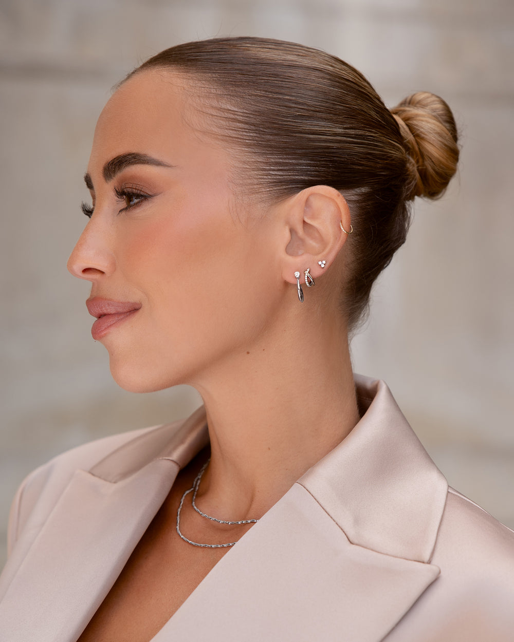 Mockberg Ines sølvfarget ørering