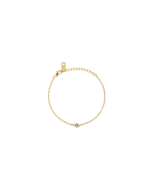 Thin Diamond Gold Bracelet Medium