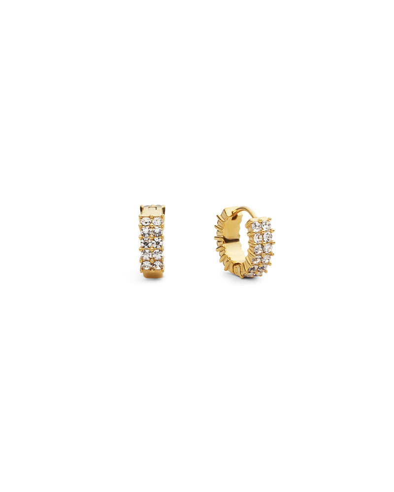 Midnight Gold Hoops Small