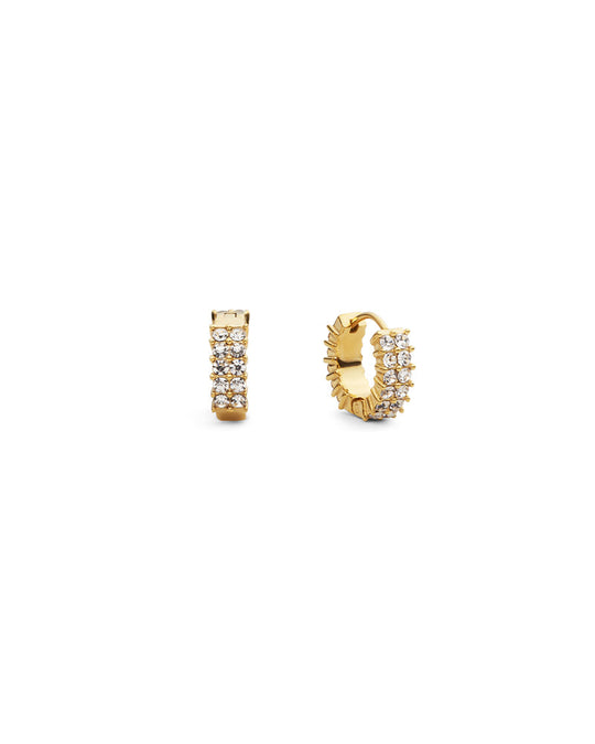 Midnight Gold Hoops Small