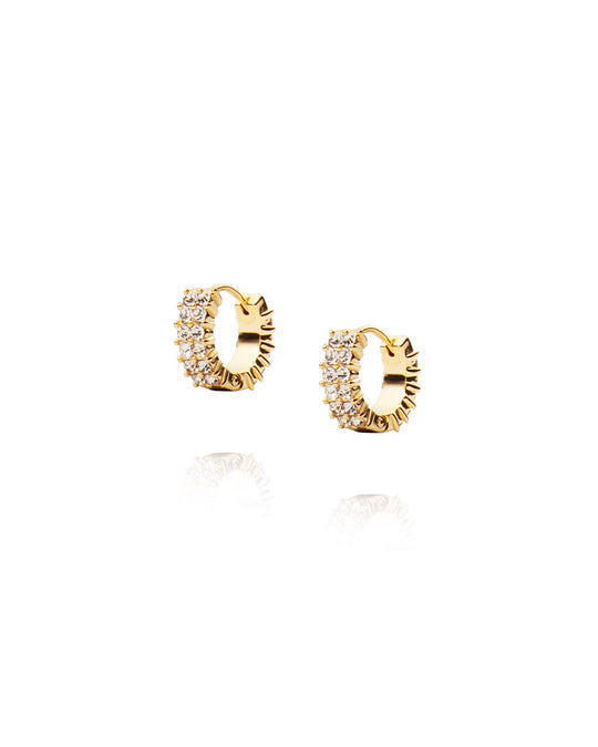 Midnight Gold Hoops Small