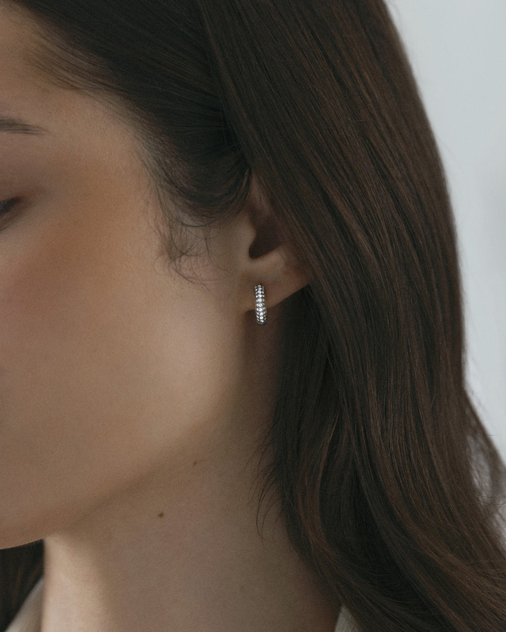 Pavé Everyday Small Sølvfarget Hoops