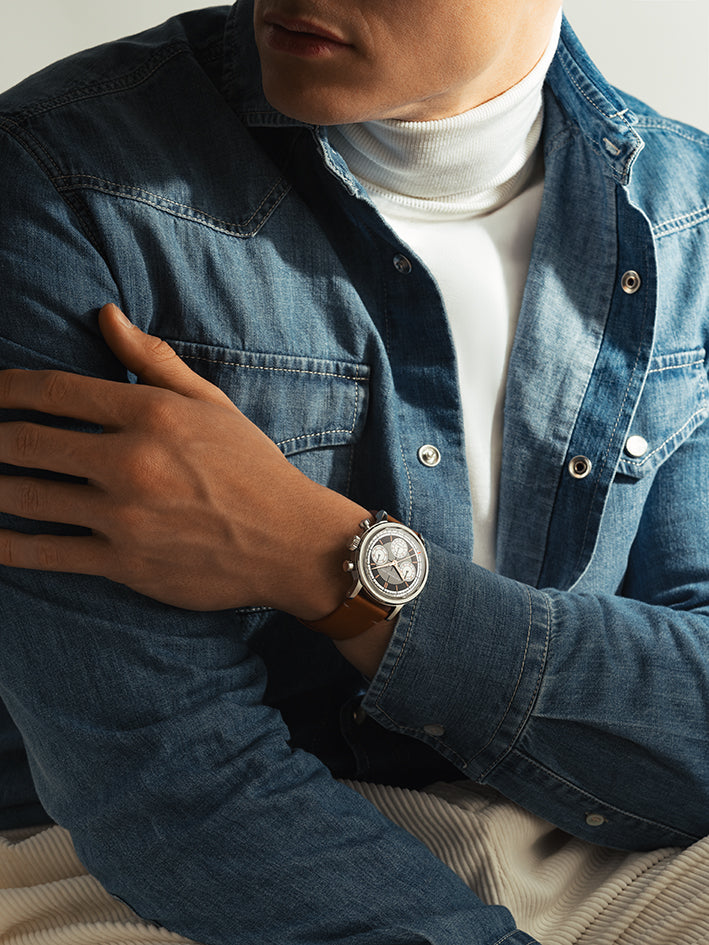Millesime Mens Automatic Chronograph Brun / Stål 39,5mm