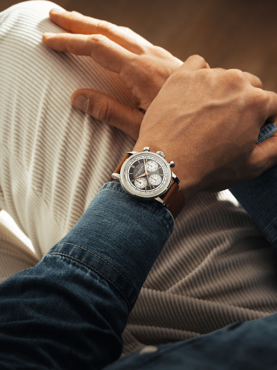 Millesime Mens Automatic Chronograph Brun / Stål 39,5mm