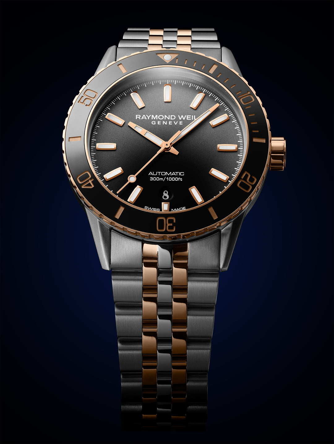 Raymond Weil Freelancer Diver Automatic herreklokke i tofarget stål (42,5mm)