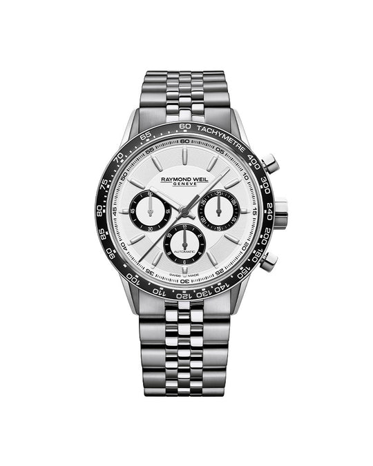 Freelancer Mens Automatic Chrono Stål / Hvit 43,3mm