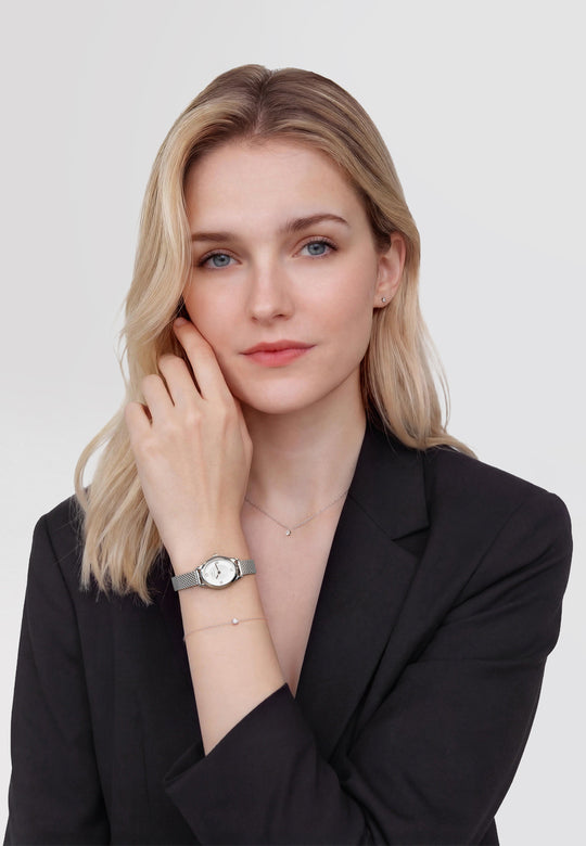 Daniel Wellington Ophelia Mini dameklokke med mesh-lenke (22mm)