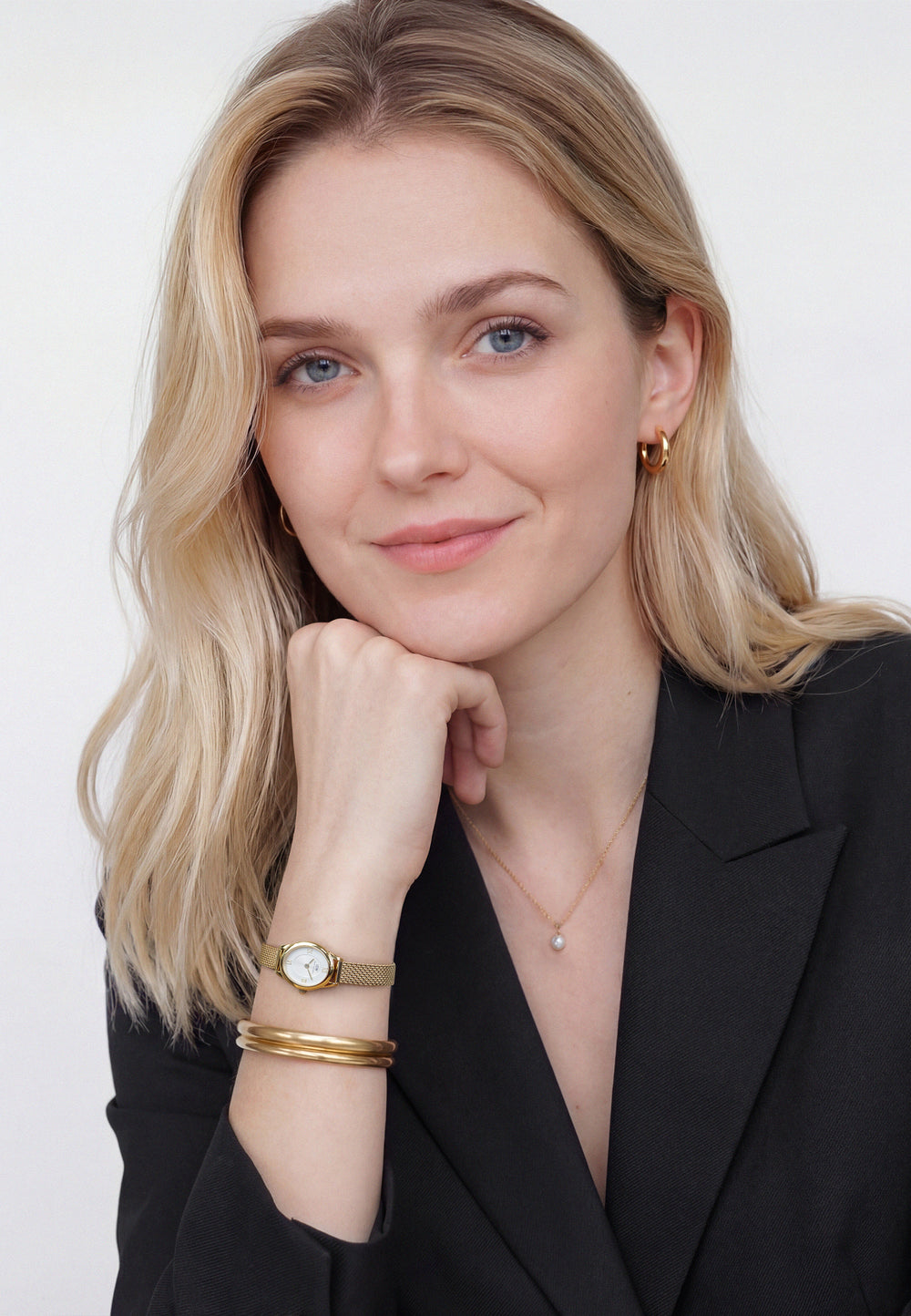 Daniel Wellington Ophelia Mini dameklokke med mesh-lenke (22mm)