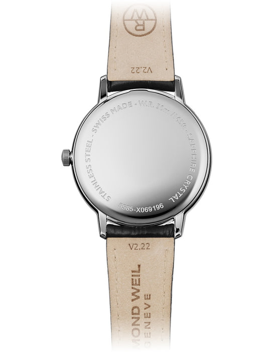 Toccata Mens Sort Skinn / Hvit 42mm